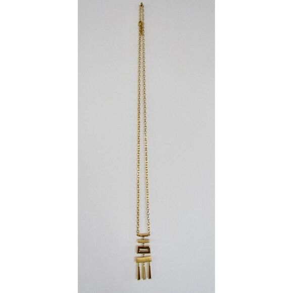 Vintage Napier Oriental Necklace Pendant Statement Asian Pagoda Gold Extra Long - Picture 6 of 13